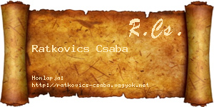Ratkovics Csaba névjegykártya