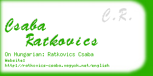 csaba ratkovics business card